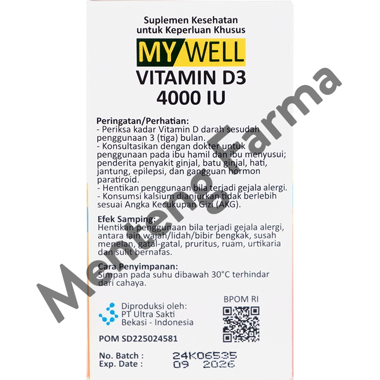 My Well Vitamin D3 4000 IU 20 Tablet - Suplemen Vitamin D3