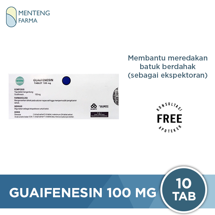 Guaifenesin 100 mg 10 Tablet - Obat Batuk Berdahak