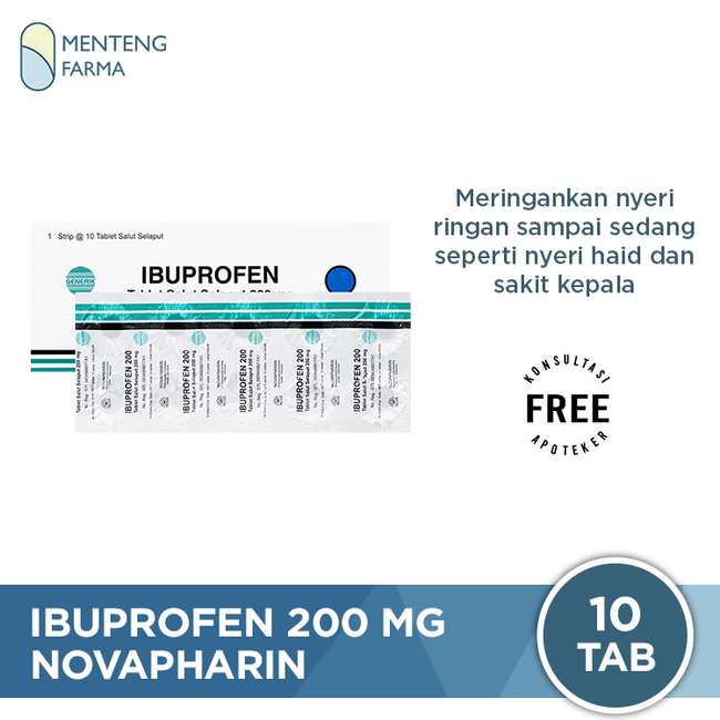 Ibuprofen 200 mg Novapharin 10 Tablet - Pereda Nyeri Ringan dan Sedang