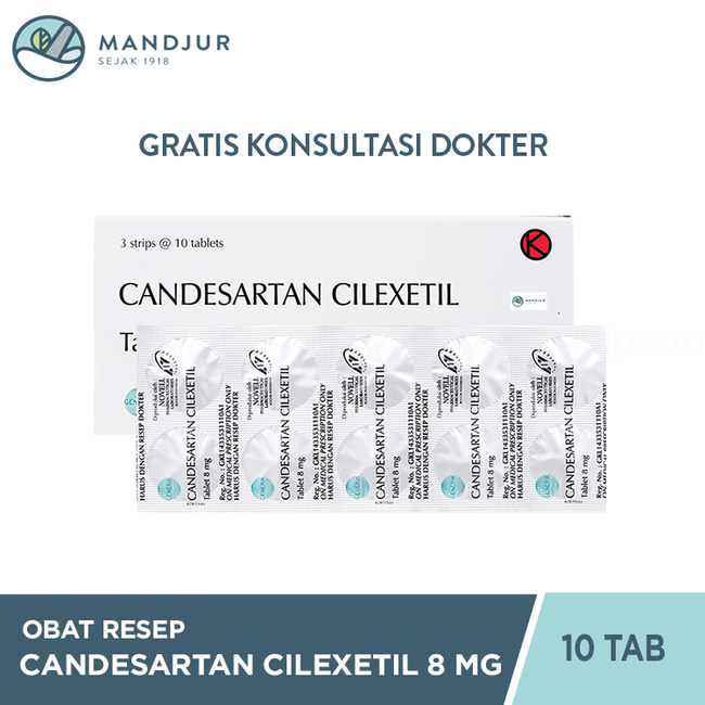 Candesartan Cilexetil Novell 8 mg 10 Tablet