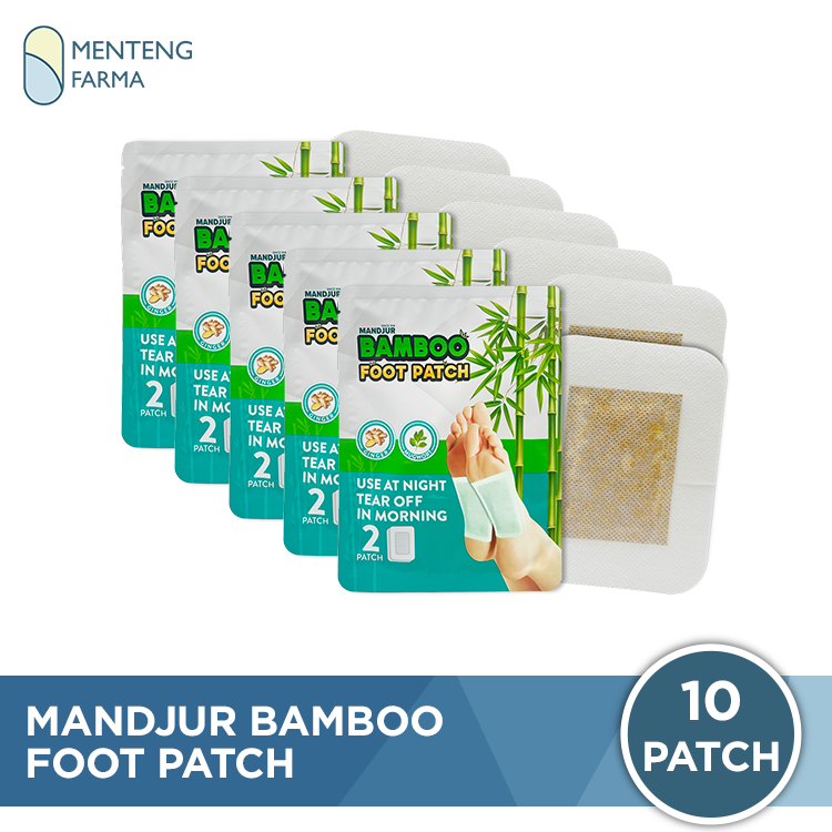 Mandjur Bamboo Foot Patch Bundling 5 Pouch - Koyo Detox Kaki Bamboo Isi 10 Pcs