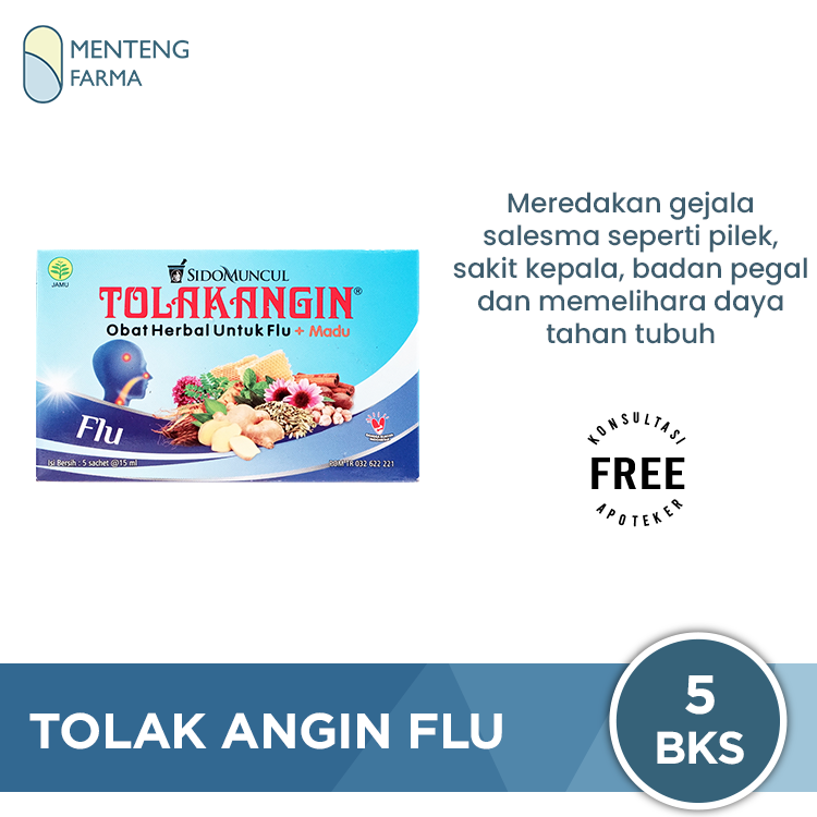 Tolak Angin Flu Cair 5 Sachet - Meredakan Gejala Flu