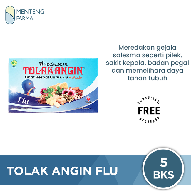 Tolak Angin Flu Cair 5 Sachet - Meredakan Gejala Flu