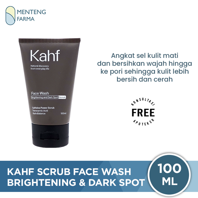 Kahf Brightening and Dark Spot Scrub Face Wash 100 mL - Membantu Samarkan Noda Hitam