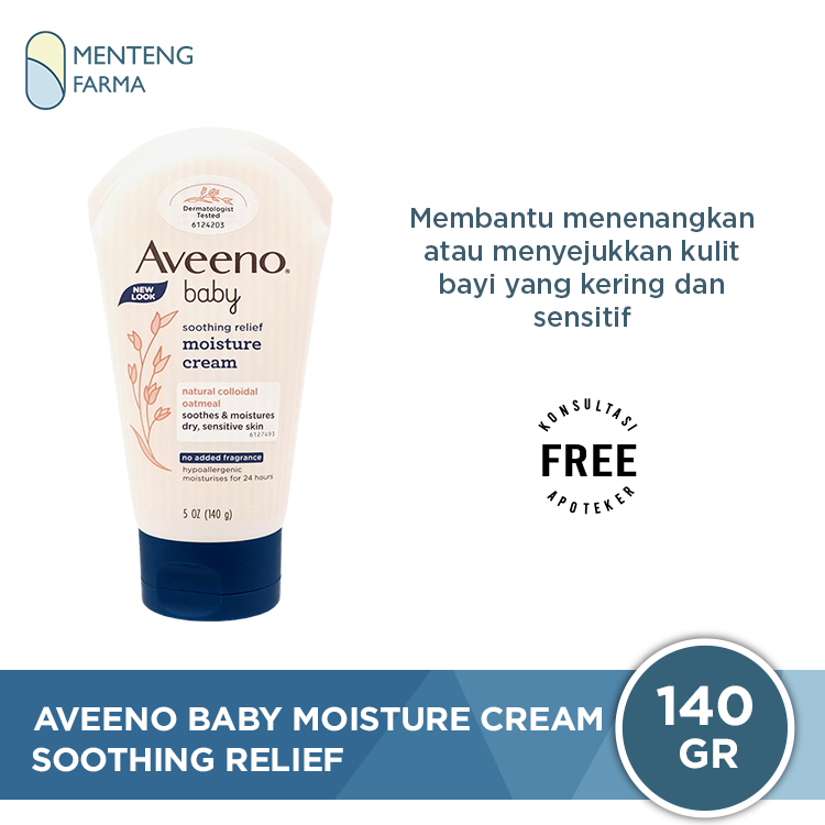 Aveeno Baby Soothing Relief Moisture Cream 140 Gr - Menenangkan Kulit Bayi yang Sensitif