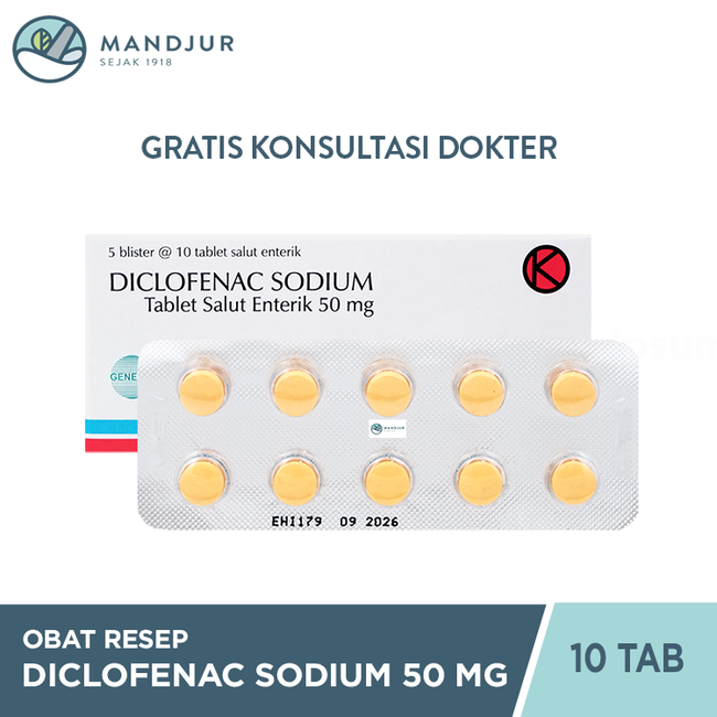Diclofenac Sodium / Natrium Diklofenak Novell 50 Mg Strip 10 Tablet