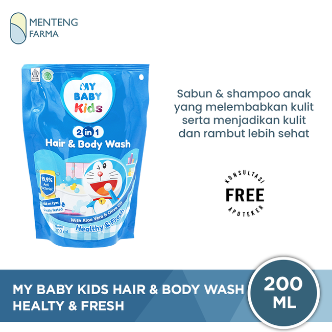 My Baby Kids Hair & Body Wash Healthy & Fresh Refill 200 mL - Shampoo dan Sabun Anak