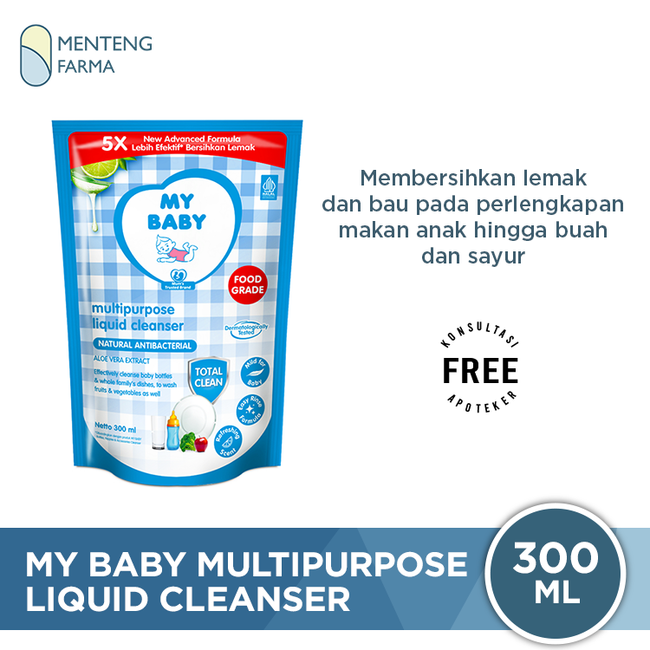 My Baby Multipurpose Liquid Cleanser Refill 300 mL - Sabun Cuci Botol Bayi