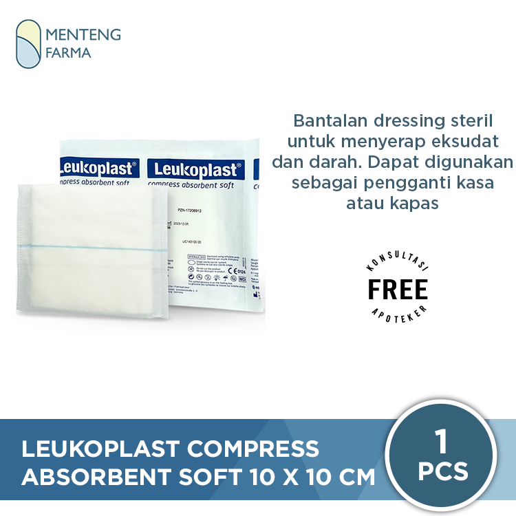 Leukoplast Compress Absorbent Soft 10 CM x 10 CM - Kasa Kompres Luka Steril