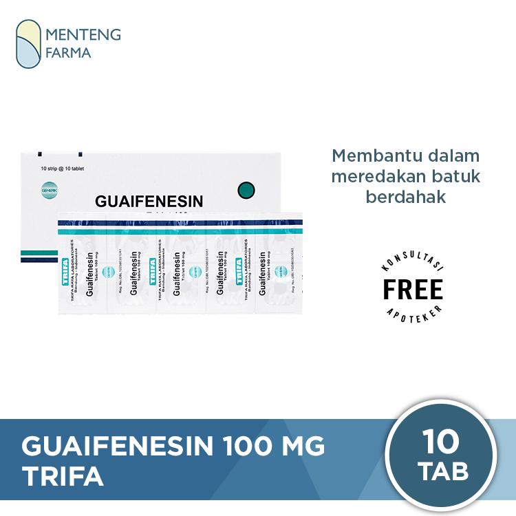 Guaifenesin Trifa 100 mg Strip 10 Tablet - Obat Batuk Berdahak