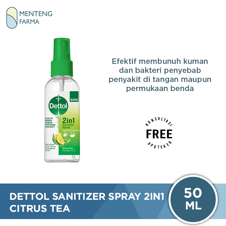 Dettol Hand Sanitizer & Surface Spray 2in1 Citrus Tea 50 mL