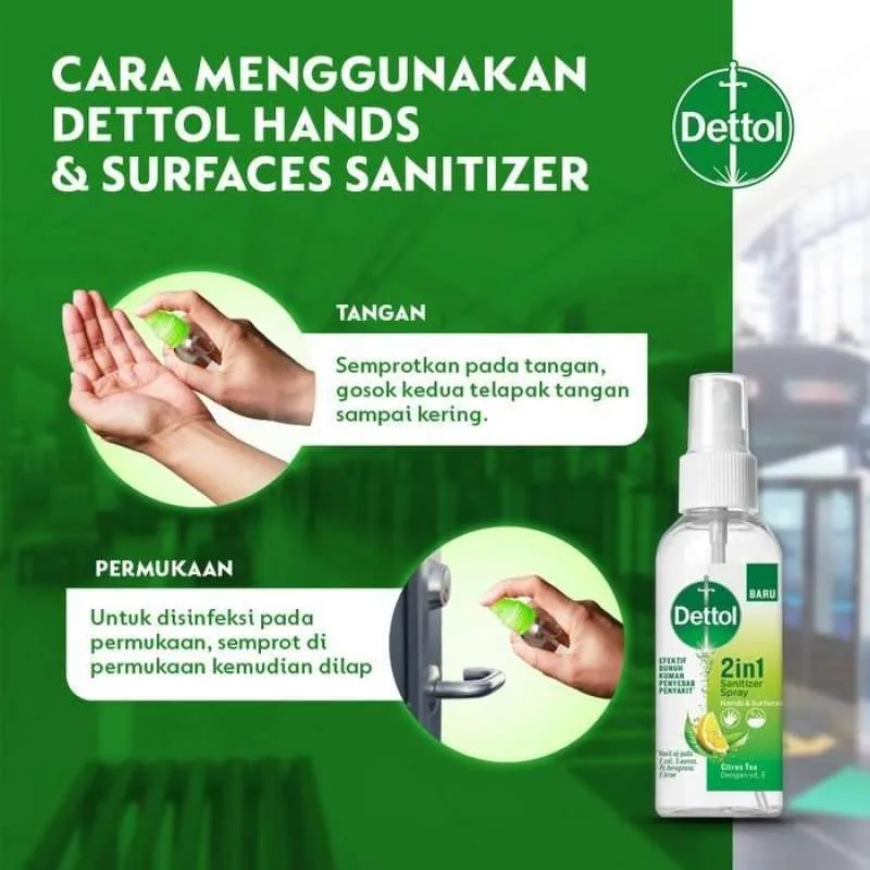 Dettol Hand Sanitizer & Surface Spray 2in1 Citrus Tea 50 mL