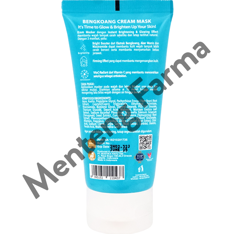 Mustika Ratu Brightening Bengkoang Cream Mask 60 gr - Masker Pencerah Wajah