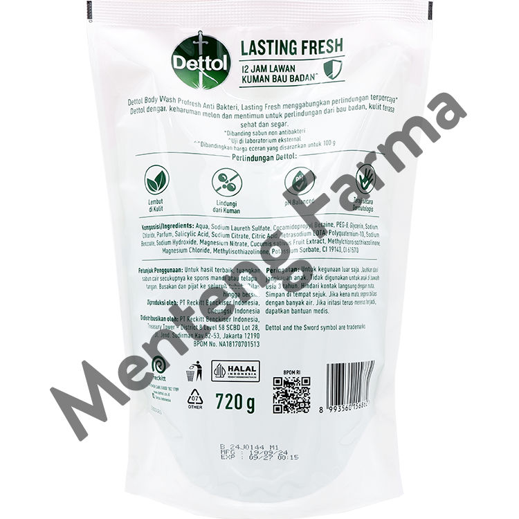 Sabun Mandi Cair Dettol Lasting Fresh 720 Gr