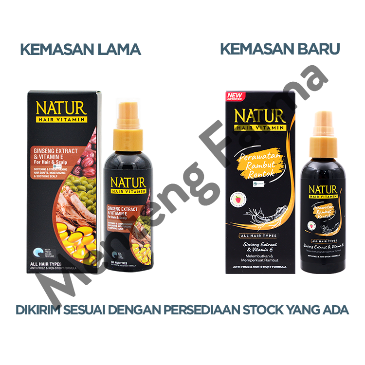 Natur Hair Vitamin Ginseng Extract & Vitamin E 80 ML - Vitamin Semua Jenis Rambut