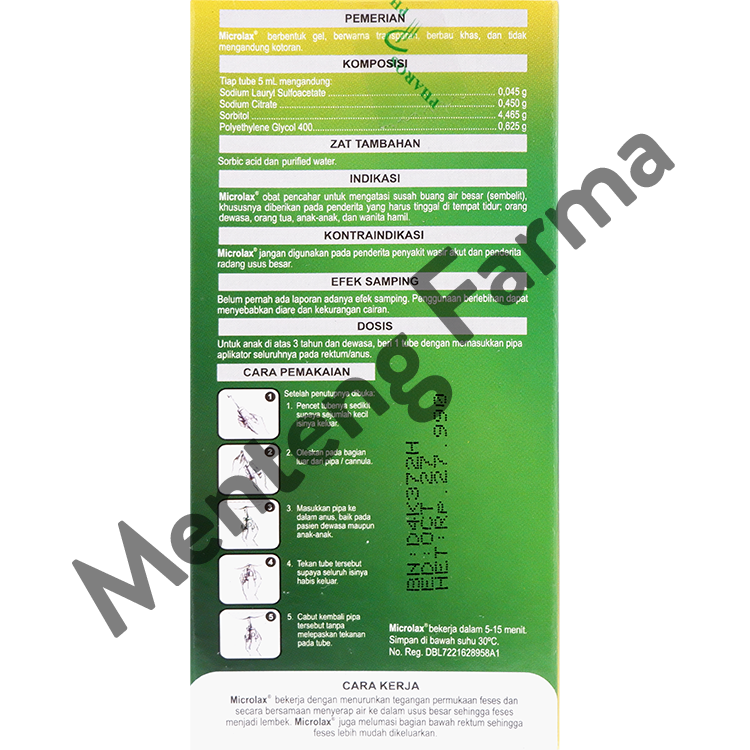 Microlax Gel 1 Tube - Sembelit / konstipasi, susah BAB
