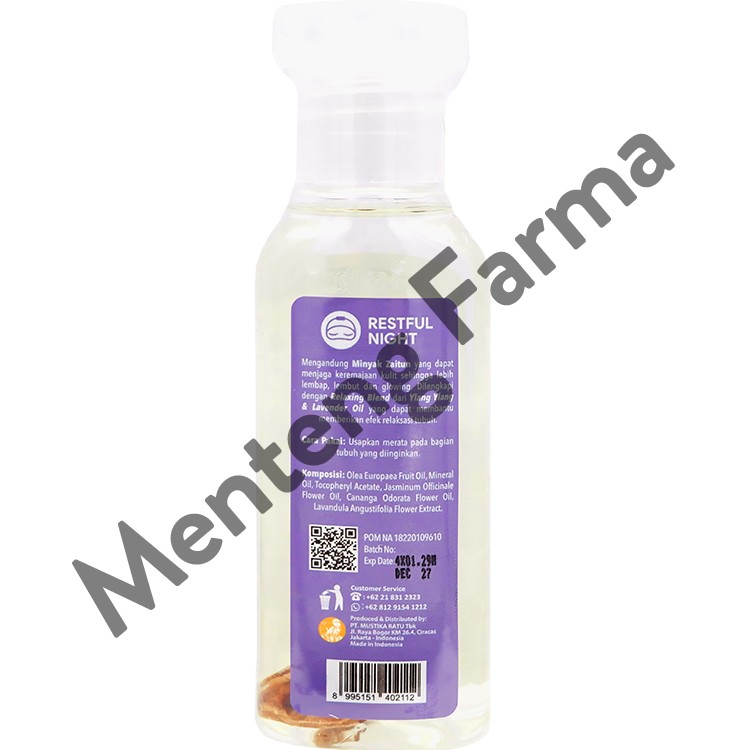 Mustika Ratu Minyak Zaitun Aromatic Essential Oil Restful Night 75 mL - Merelaksasikan Tubuh