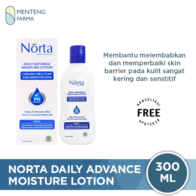 Norta Daily Advance Moisture Lotion 300 mL - Pelembab Kulit Kering dan Sensitif