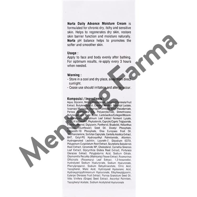 Norta Daily Advance Moisture Cream 80 mL - Pelembab Kulit Sangat Kering