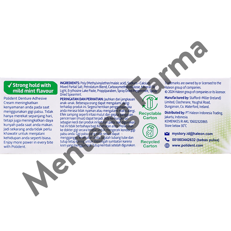 Polident Perekat Gigi Palsu Fresh Mint 20 Gr - Perekat Gigi Palsu
