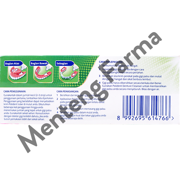 Polident Perekat Gigi Palsu Flavour Free 20 Gr - Perekat Gigi Palsu
