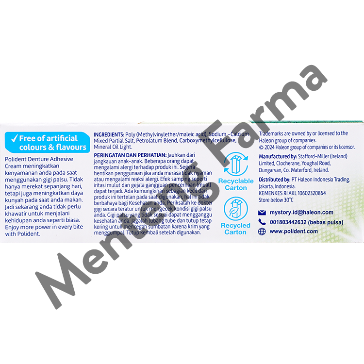 Polident Perekat Gigi Palsu Flavour Free 20 Gr - Perekat Gigi Palsu