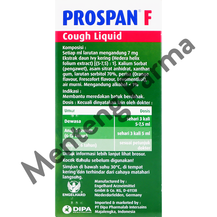 Prospan F Cough Liquid 100 mL - Meredakan Batuk Berdahak