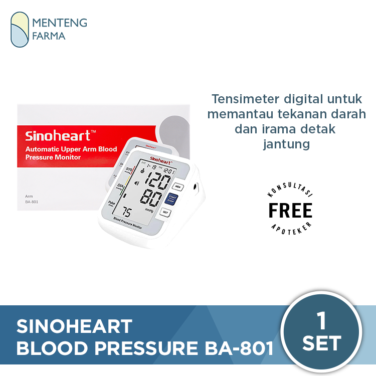 Sinoheart Automatic Upper Arm Blood Pressure Monitor BA-801 - Tensimeter Digital