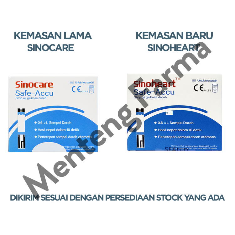 Sinoheart Safe-Accu Strip Uji Gula Darah 50 Pcs - Tes Strip Gula Darah
