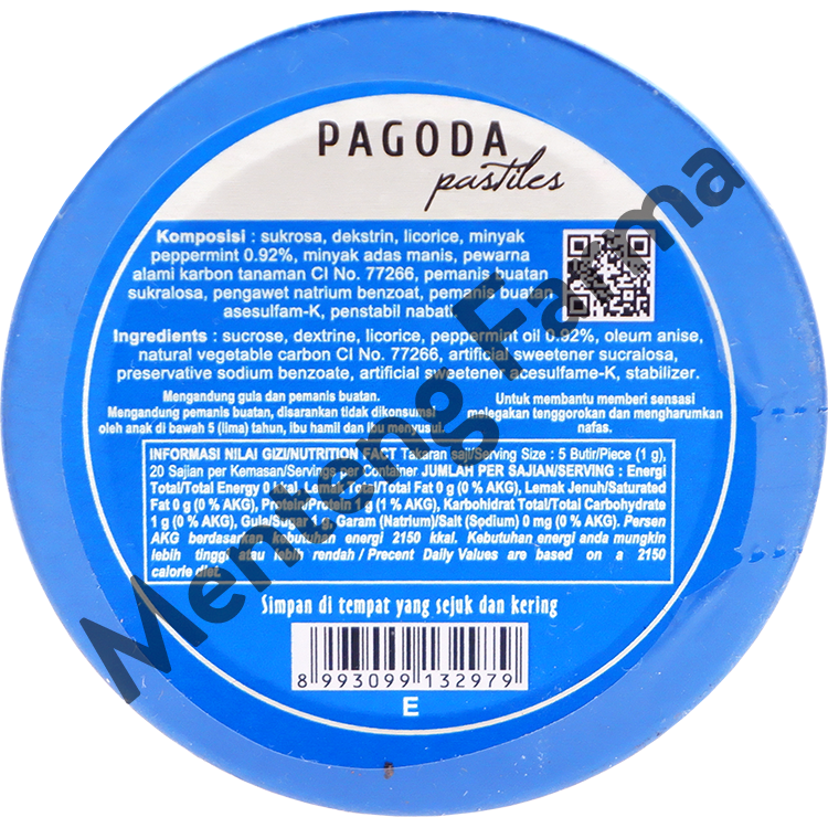 Pagoda Pastiles Rasa Mint 20 Gram - Permen Pelega Tenggorokan