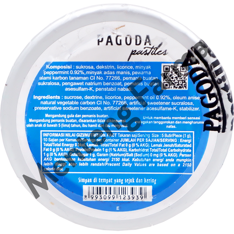 Pagoda Pastiles Rasa Mint 10 Gram - Permen Pelega Tenggorokan