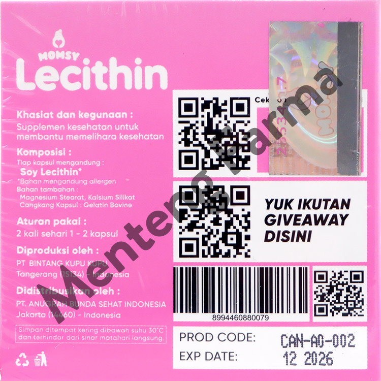 Momsy Lecithin 12 Kapsul - Membantu Melancarkan ASI