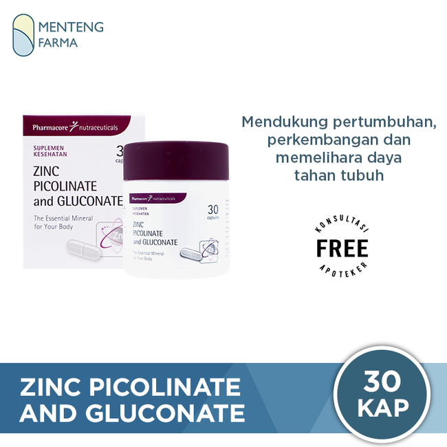 Zinc Picolinate and Gluconate 30 Kapsul - Suplemen Kesehatan