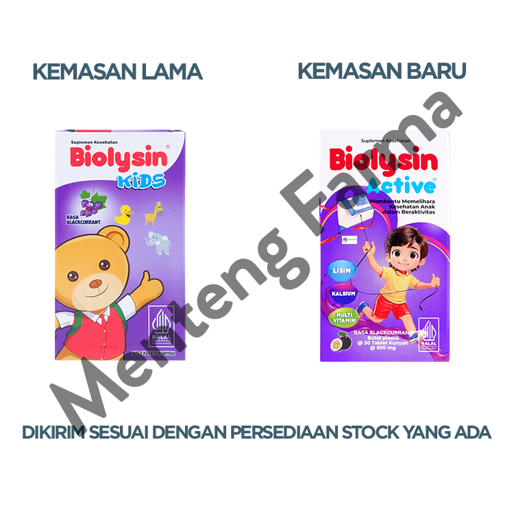 Biolysin Active Rasa Blackcurrant 30 Tablet Kunyah - Tablet Multivitamin Anak