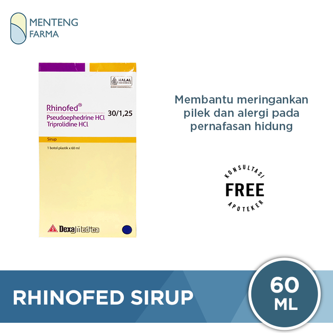 Rhinofed Sirup 60 mL - Obat Flu, Pilek, Demam, Hidung Tersumbat