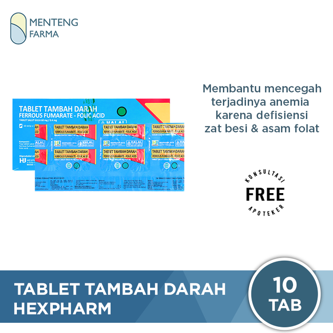 Tablet Tambah Darah Hexpharm 10 Tablet - Suplemen Penambah Darah