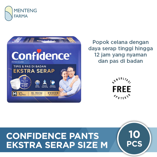 Confidence Pants Extra Serap M 10 Pcs - Popok Celana Dewasa