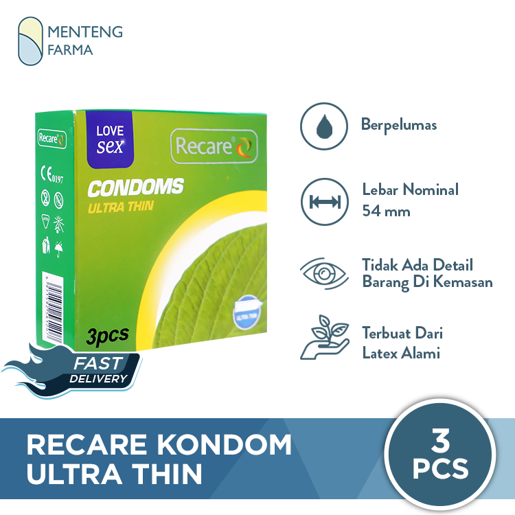 Kondom Recare Ultra Thin 3 pcs - Super Tipis & Nyaman Dipakai