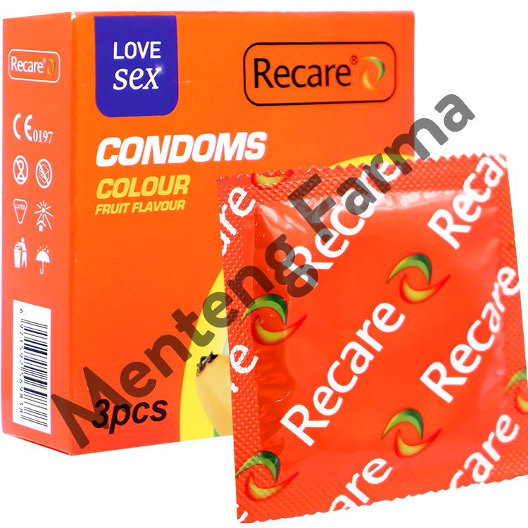 Kondom Recare Colour Fruit Flavour 3 pcs - Kondom Berwarna Rasa Buah