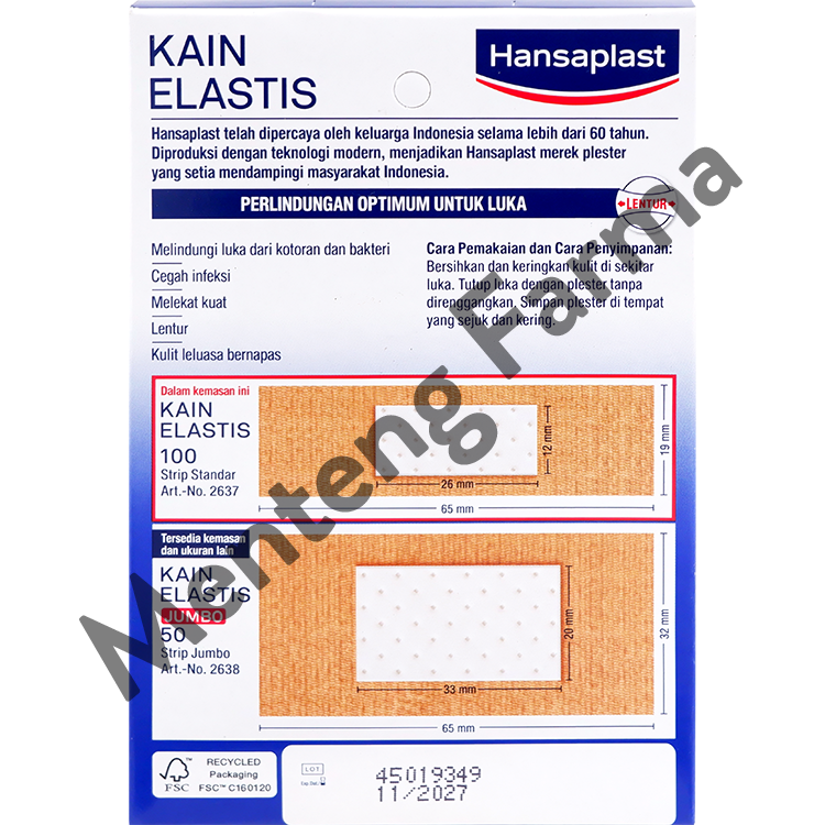 Hansaplast - Dus isi 100 lembar