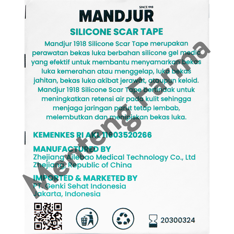 Mandjur Silicone Scar Tape 4cm x 150cm - Plester penghilang bekas luka keloid
