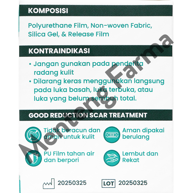 Mandjur Silicone Scar Tape 4cm x 150cm - Plester penghilang bekas luka keloid