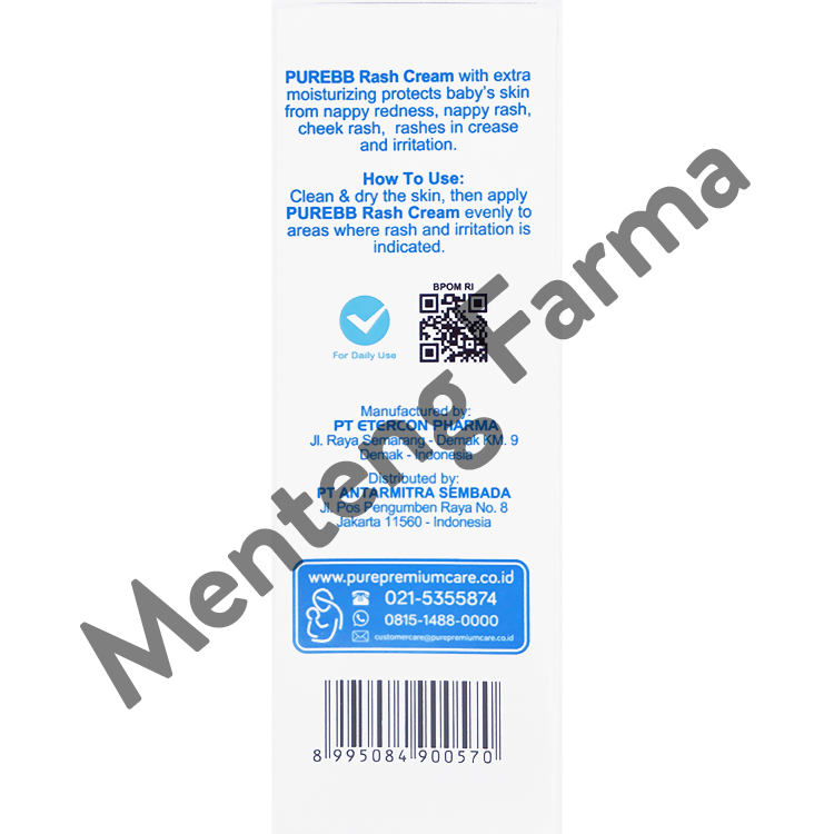 Pure Baby Rash Cream 50 Gram - Krim Pereda Gatal Ruam Popok