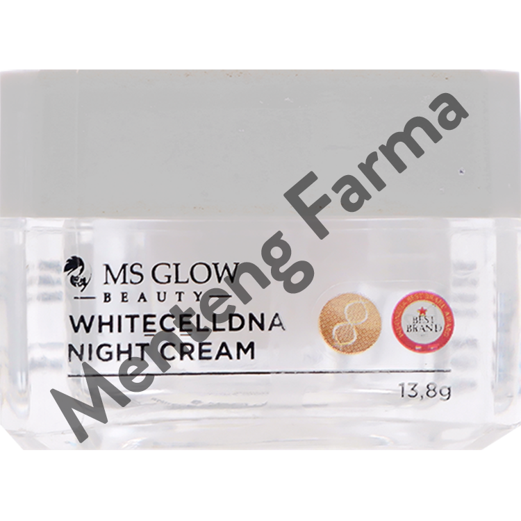 MS Glow White Cell DNA Night Cream 13,8 Gr - Krim Malam Dengan Nanoencapsulation Mencerahkan Dalam 7 Hari