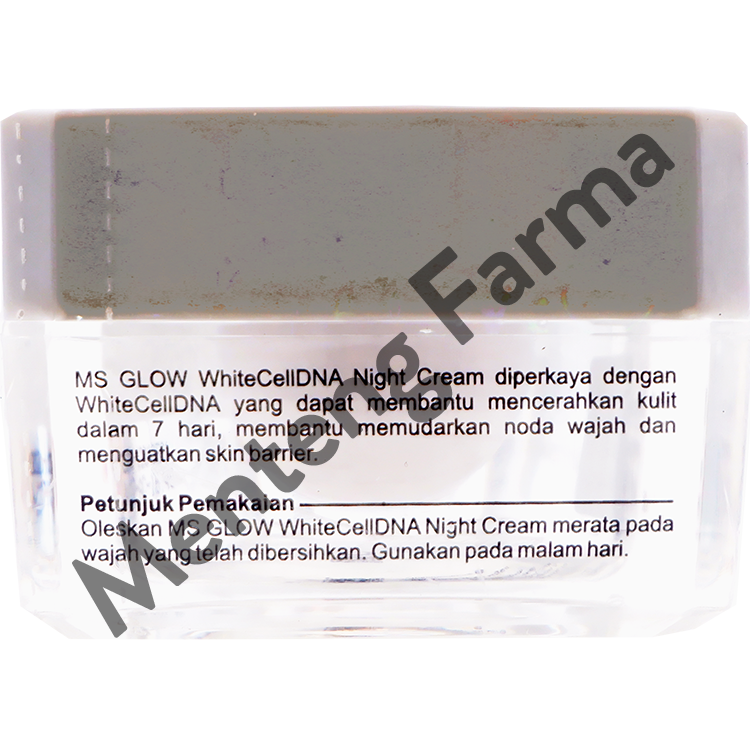 MS Glow White Cell DNA Night Cream 13,8 Gr - Krim Malam Dengan Nanoencapsulation Mencerahkan Dalam 7 Hari