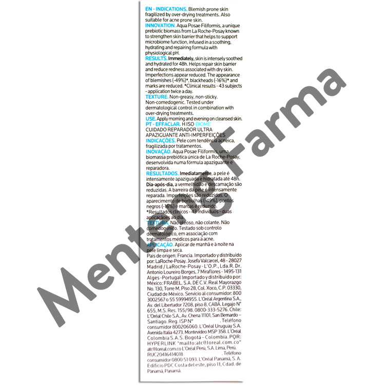 Produk Obat Roche La Roche Posay Effaclar H Iso-Biome 40 mL - Pelembab Kulit Kering – Apotek