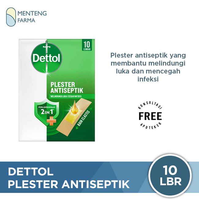 Dettol Plester Luka Antiseptik 10 Lembar - Mencegah Infeksi Luka