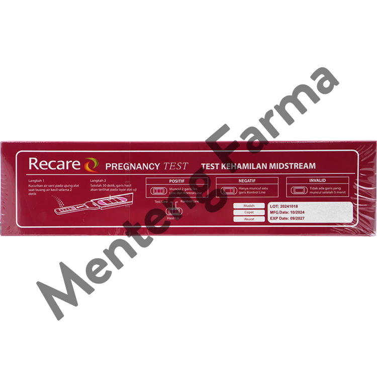 Recare tes kehamilan Midstream / test pack / pregnancy test - 1 Pack