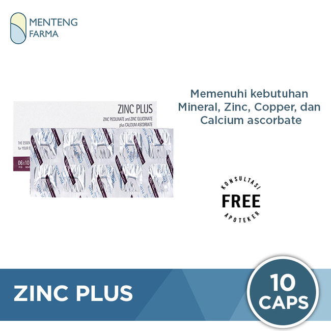 Zinc Plus Strip 10 Kapsul - Suplemen Kesehatan