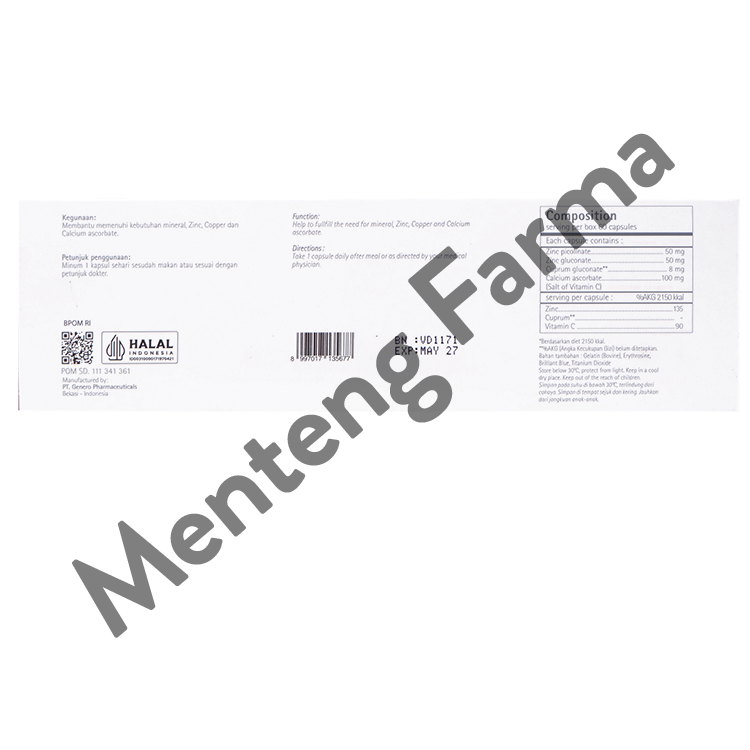 Zinc Plus Strip 10 Kapsul - Suplemen Kesehatan